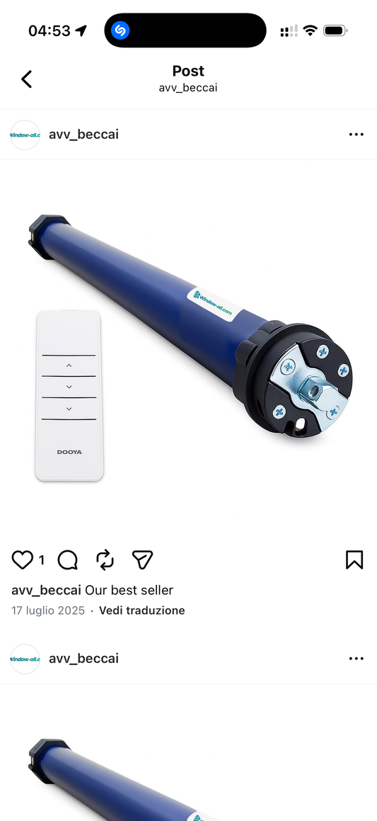 Window-all.com tubular motor for roller shutters and blinds with radio remote