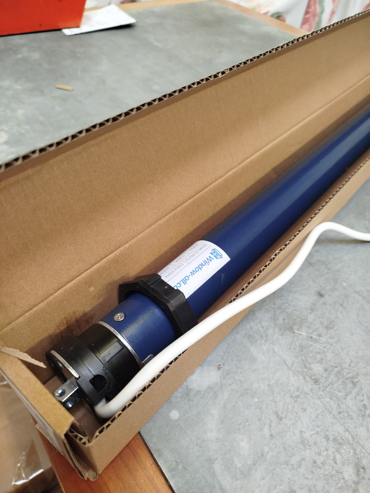 Window-All standard tubular motor 50 Nm in its packaging